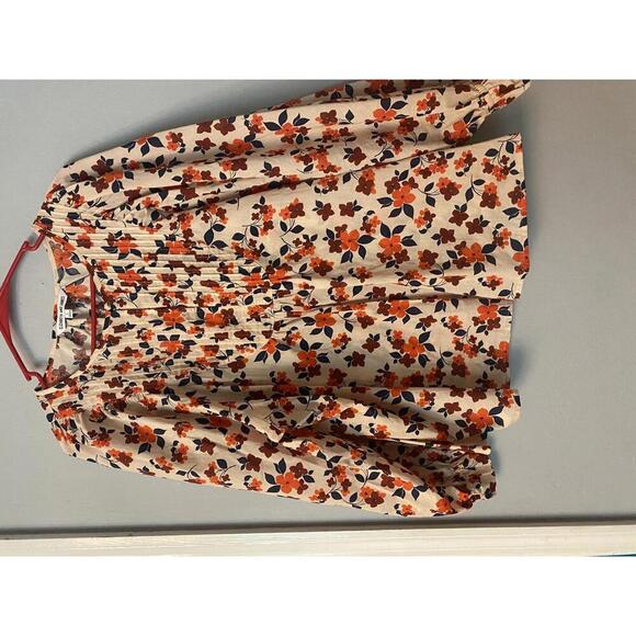 Elizabeth and James Floral Print Bohemian Blouse 100% Cotton Large - Picture 14 of 15